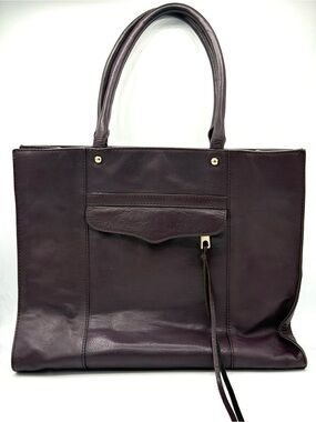 Rebecca Minkoff Leather Tote Bag in Deep Purple / Eggplant ✅Authentic VGUC